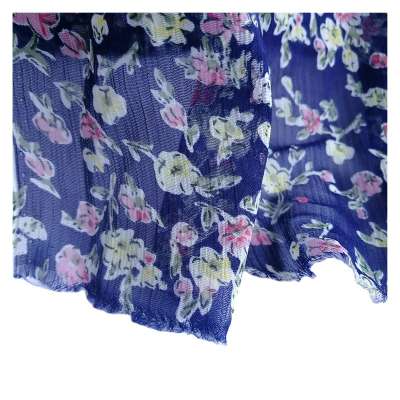 100% polyester crepe chiffon print fabric high twist silk print fabric women flower print dress fabric